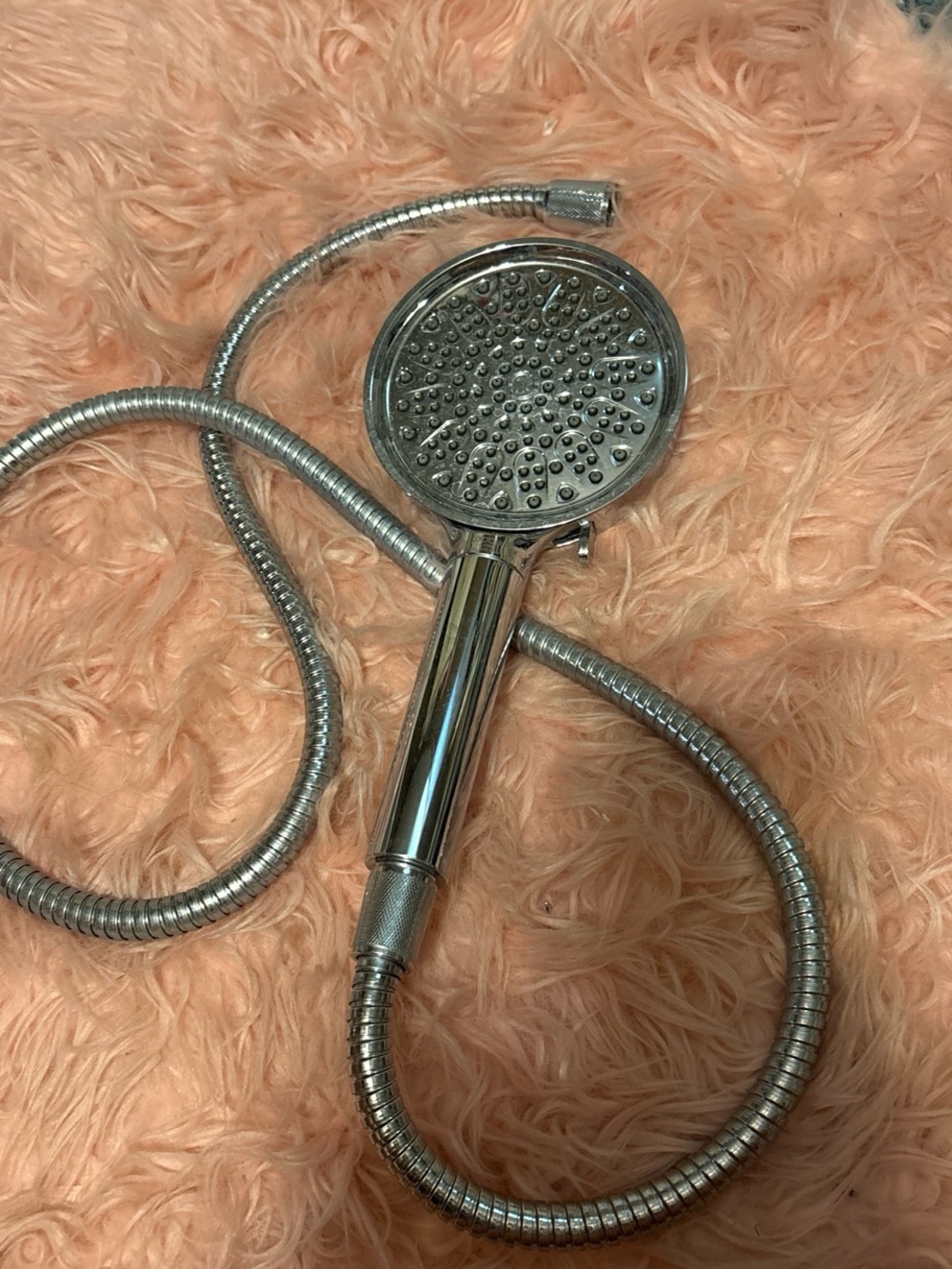 Chrome Handheld Shower Head with Flexible Hose - Silver